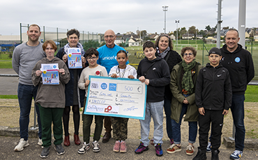 SLIDE Remise de chèque USG UNICEF tournoi de football solidaire novembre 2024 Granville